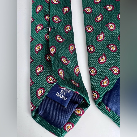 Polo Ralph Lauren Green Silk Tie Paisley "The Polo Tie" NWT 56" - Picture 6 of 6